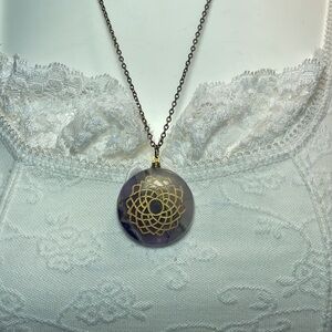 Amethyst Crown Chakra Flower of Life Necklace